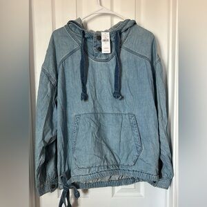 Denim Pullover Hoodie